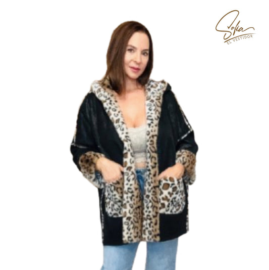 Abrigo Printt oversize con detalles Animal -40%