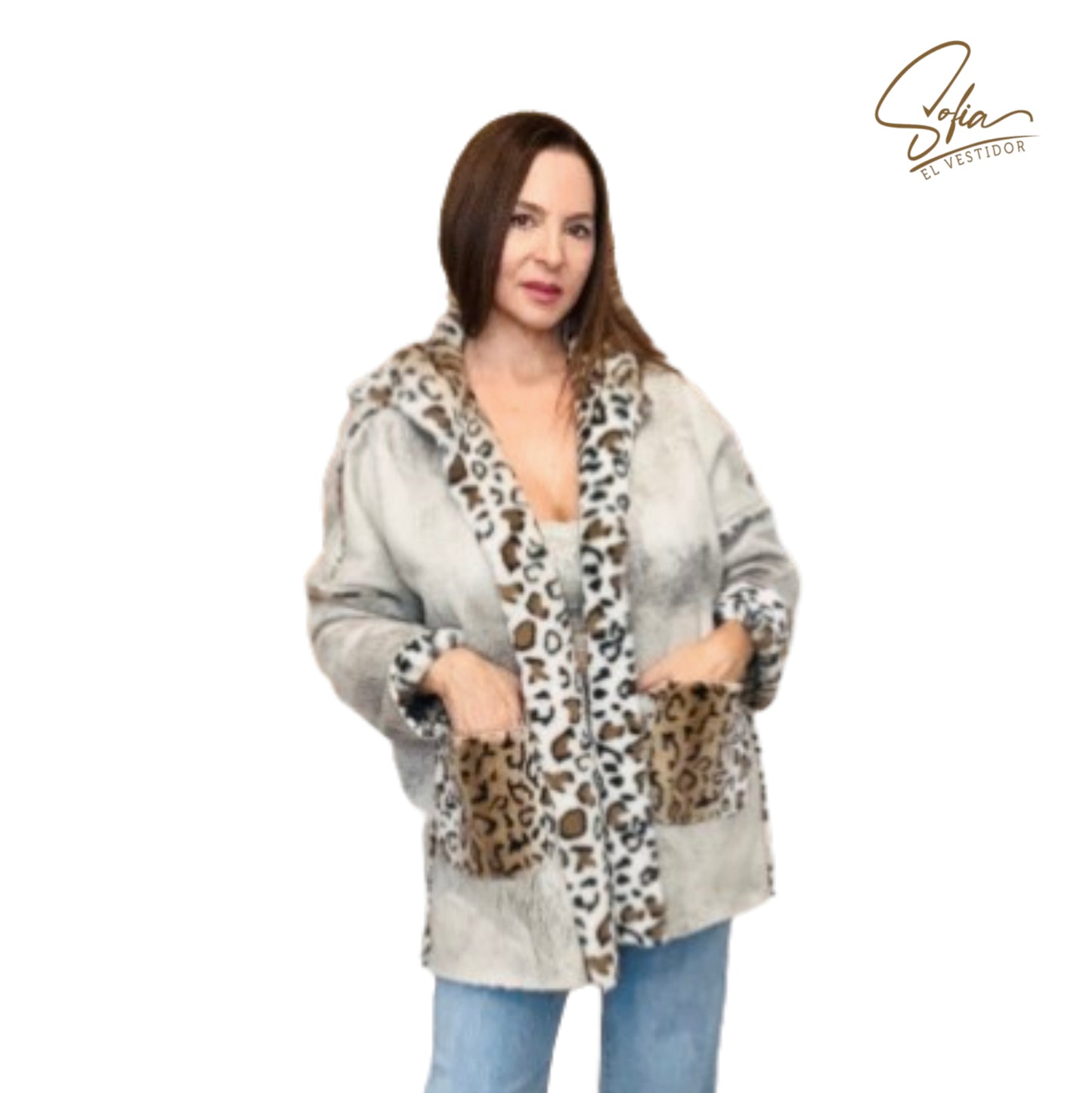Abrigo Printt oversize con detalles Animal -40%