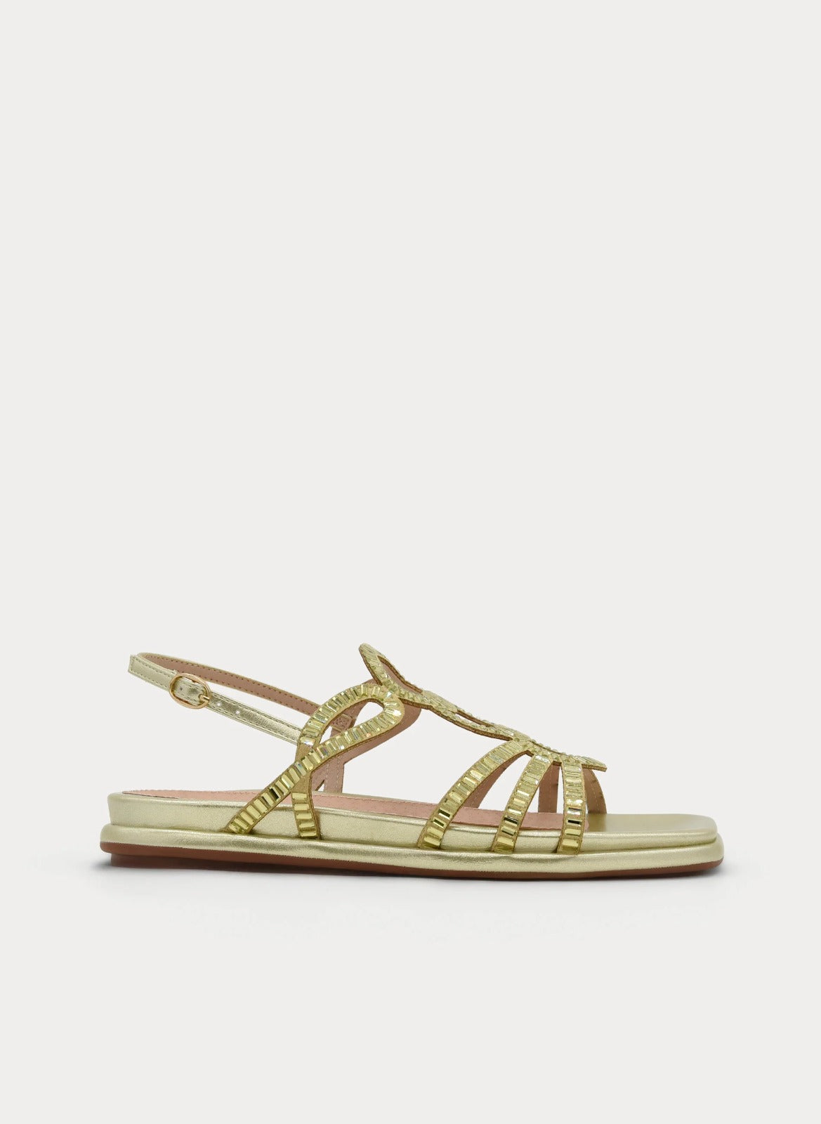 Sandalias planas AZAREY con tiras de pedrería