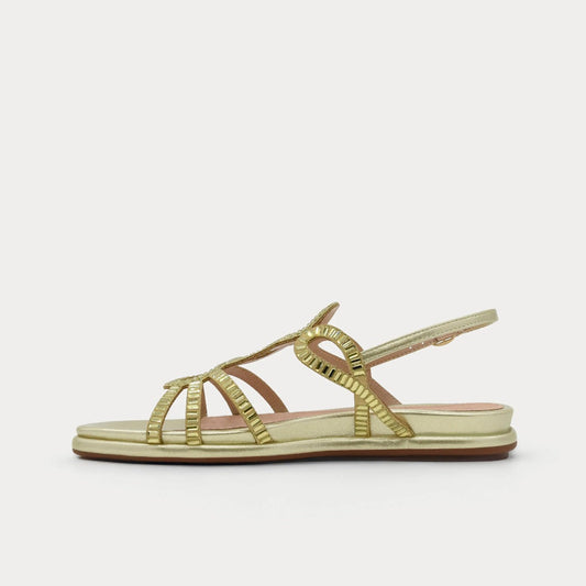 Sandalias planas AZAREY con tiras de pedrería