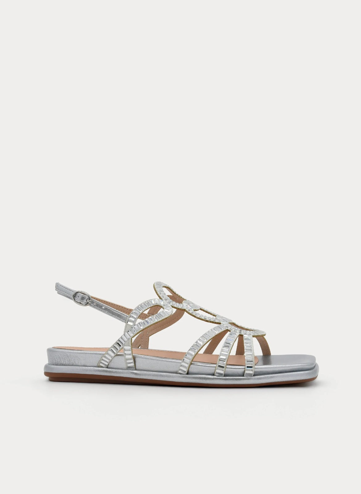 Sandalias planas AZAREY con tiras de pedrería