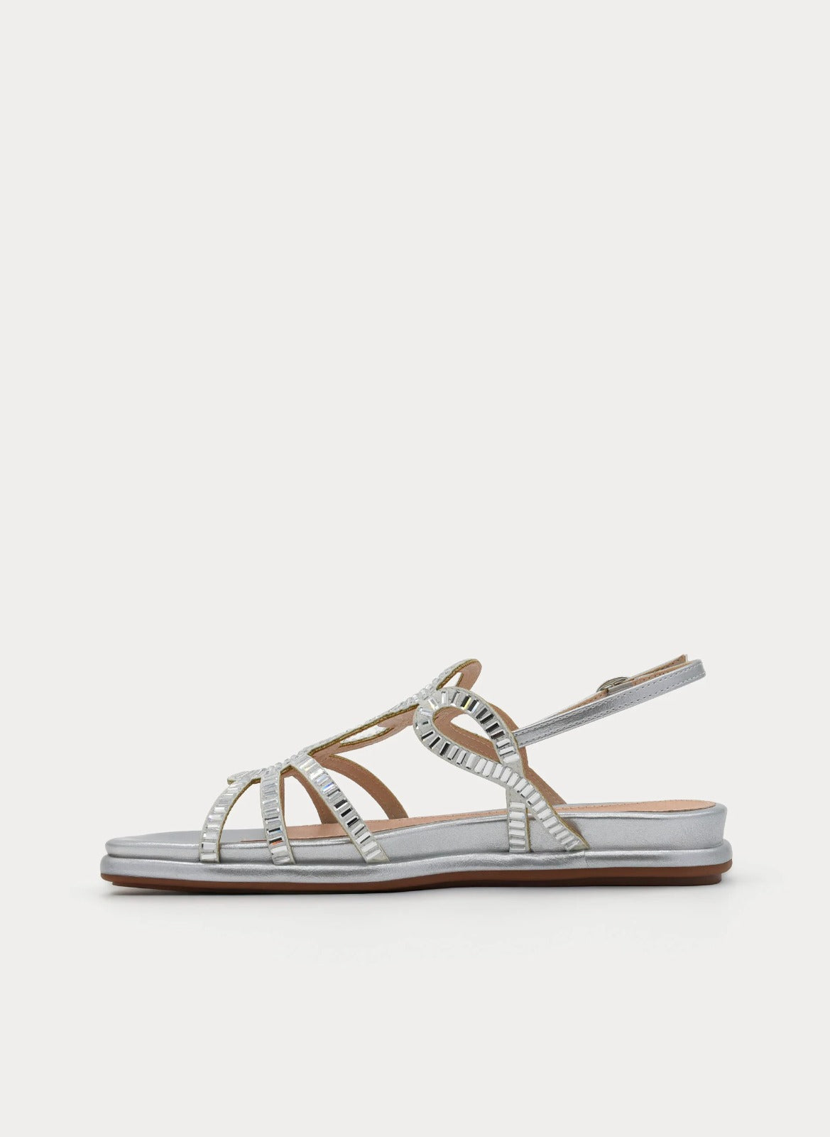 Sandalias planas AZAREY con tiras de pedrería