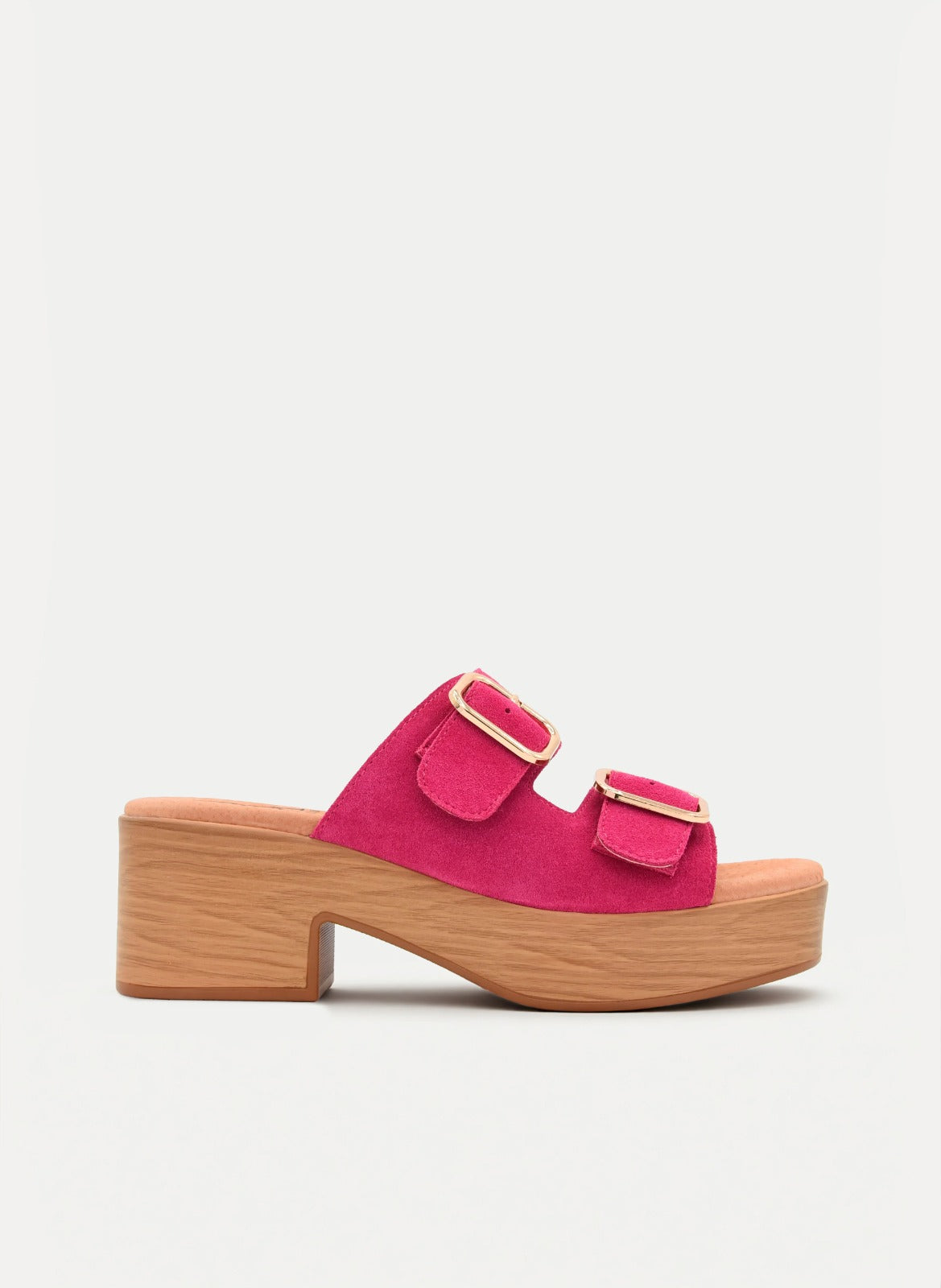Sandalias AZAREY de piel con tacón ancho y hebilla