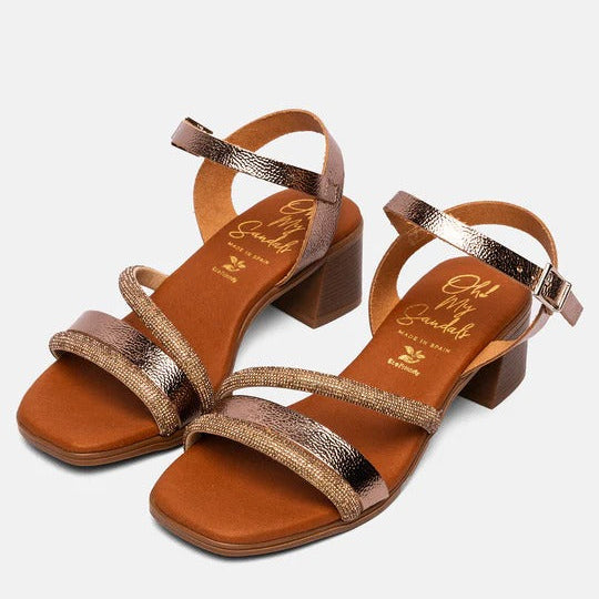 Sandalias OH MY SANDALAS piel olivia doradas